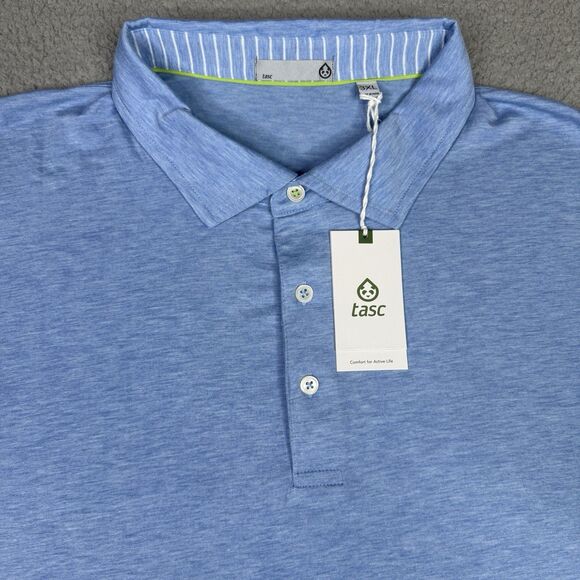 Tasc Performance Shirt Mens 3XL XXXL Heather Blue Cloud Polo MicroAir Golf NWT - Picture 1 of 11